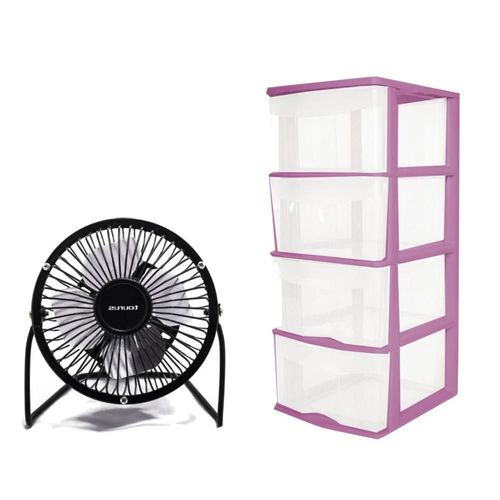 Combo ventilador de 10cm 4 pul+ organizador 4 cajones