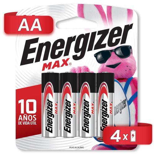 Pila energizer max alcalina aa con 4 piezas e91