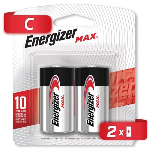 Pila energizer max alcalina c con 2 e93 gorda chica