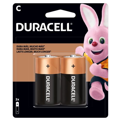 Pila duracell alcalina tipo c con 12 unidades 1.5v