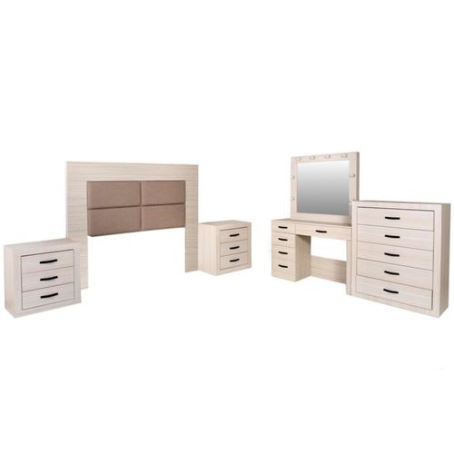 Recamara Queen/Matrimonial 5 Piezas Anna Blanco Kessa Muebles
