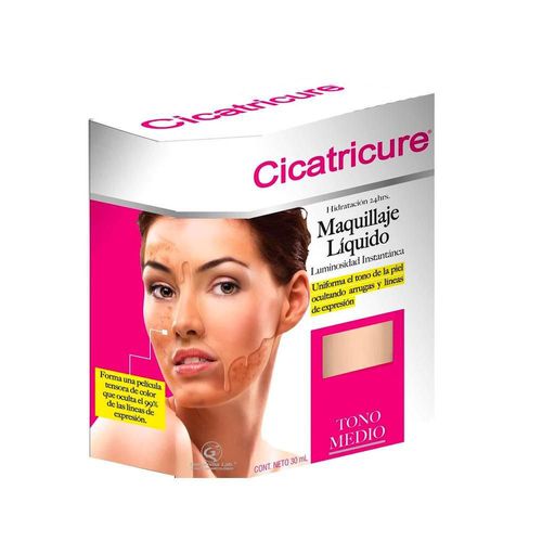 Maquillaje líquido cicatricure medio 30 ml