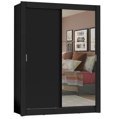 Ropero Closet Madesa Denver 2 Puertas 1 Espejo Negro 10