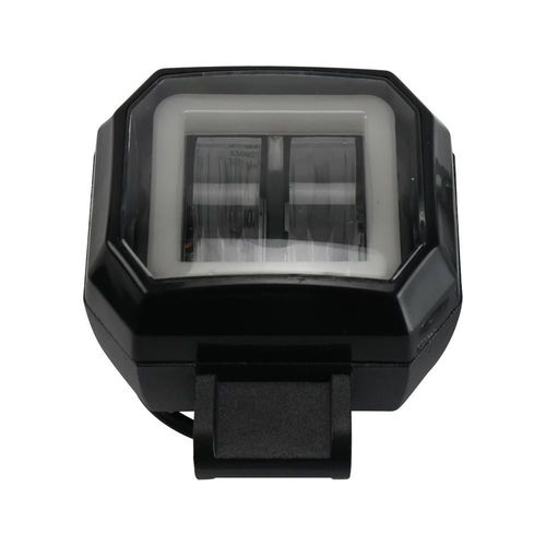 Faro auxiliar 2 leds cuadrado 20w / ojo angel blanco 6w 12v lm 800