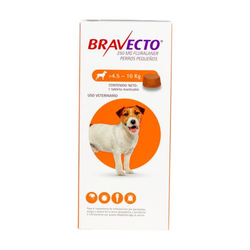 Bravecto 250 de 4.5 - 10 kg perros pequeños