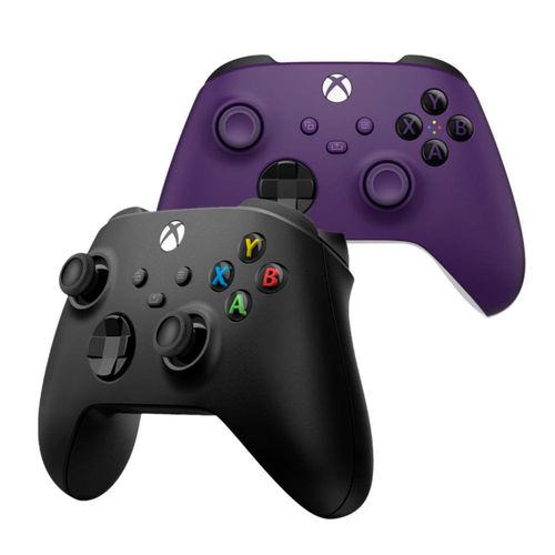 Combo Microsoft Control Inalámbrico Xbox Negro + Morado