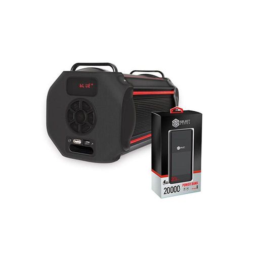 Kit de Bocina Bluetooth con Luz LED BT220 + Power Bank 20000 mAh