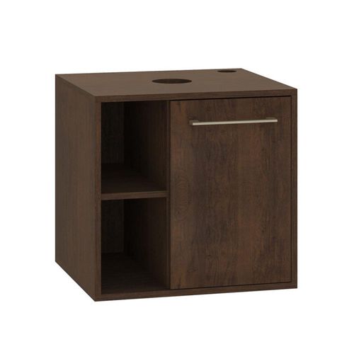MOBI Mueble de Baño Flotante Mendoza – 1 Puerta 3 Entrepaños Color Rustico - Largo 50cm x Alto 48cm – Incluye Jaladera Metálica
