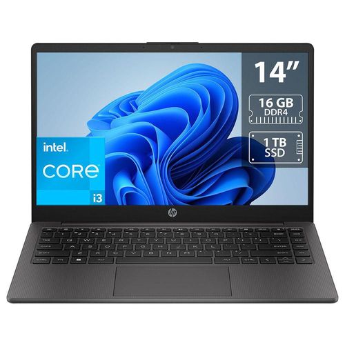 Laptop HP 240 G10: Procesador Intel Core i3 N305 (hasta 3.8 GHz), RAM 16GB DDR4, SSD 1TB, Pantalla de 14" LED HD, Video UHD Graphics, Windows 11 Home.