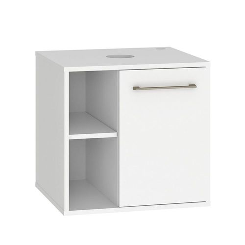 MOBI Mueble de Baño Flotante Mendoza – 1 Puerta 3 Entrepaños Color Blanco - Largo 50cm x Alto 48cm – Incluye Jaladera Metálica