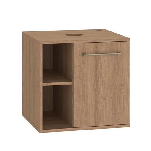MOBI Mueble de Baño Flotante Mendoza – 1 Puerta 3 Entrepaños Color Miel - Largo 50cm x Alto 48cm – Incluye Jaladera Metálica