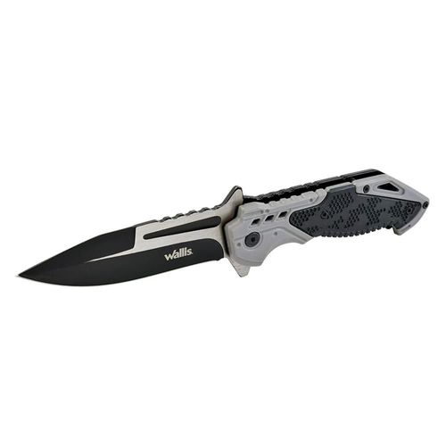 Navaja de bloqueo Wallis K900367, gris con hoja negro mate