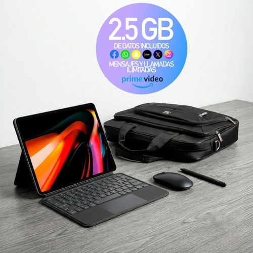 Combo Oficina Móvil 7 en 1 | Tablet 10.1" T10H Pro | 16GB RAM 512GB | Red 4G + SIM con Datos Incluidos + Mochila Ejecutiva + Kit Productivity