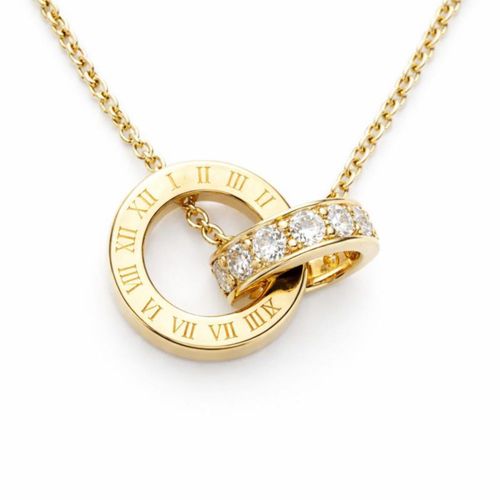 MOON & SELF Collar Cronos & Luz Laminado Oro 18k con Zirconias AAA