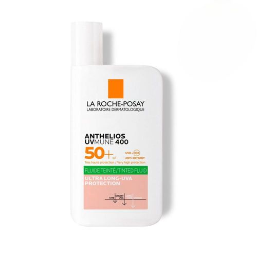 La Roche Posay Protector Solar Anthelios UVMune 400 Oil Control Fluido con color FPS 50para piel mixta, grasa y con tendencia al brillo 50 ml