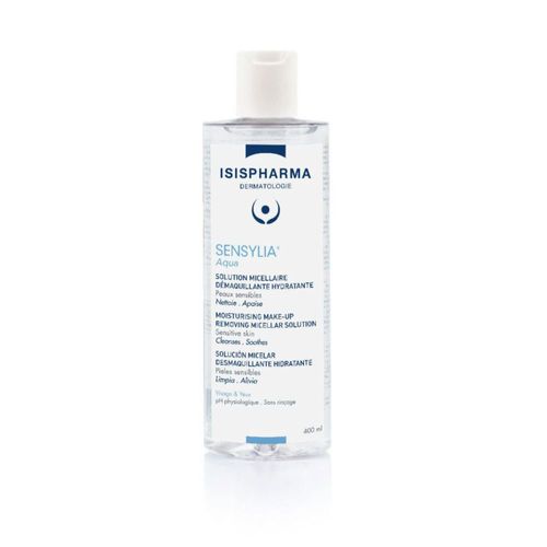 Isispharma Sensylia Aqua Solución Micelar, desmaquilla, limpia e hidrata la piel sensible, 400ml.