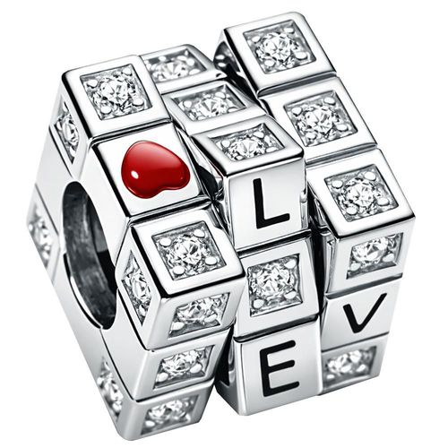Charm Separador cubo movimiento MXXKF-001 Cube01 Charm de Plata Elegante letras