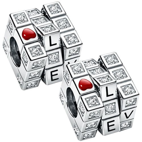 Joya Separador con movimiento MXXKF-002 Cube01 Charm de Plata Elegante letras