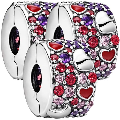 Charm multicolor circonias MXXKD-003 Hearts04 Charm Separador de pulsera