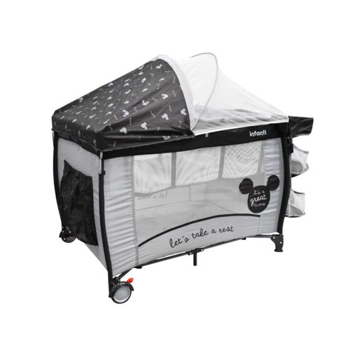Cuna Corral Colecho De Viaje Mickey Mouse Con Toldo Mosquitero Ruedas