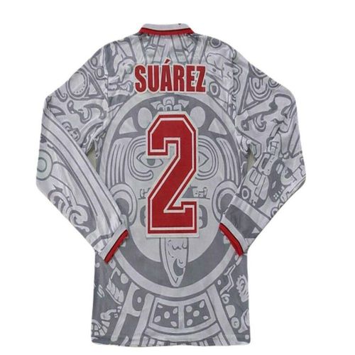 Increible! Jersey Playera Emperador Claudio Suarez 2 Edicion Especial Calendario Azteca 1998 Visita Blanca Manga Larga