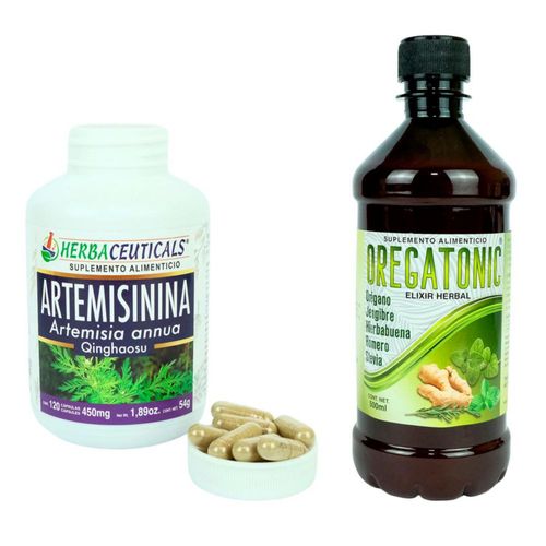 Oregatonic Kit Inmunidad Total Artemisinina Qinghaosu mas Bebida capsulas jarabe
