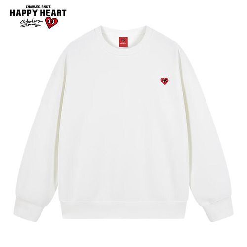 Sudadera Charles Jang's Happy Heart Blanca unisex