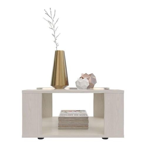 Mesa De Centro Maderkit Con Vidrio Color Niebla