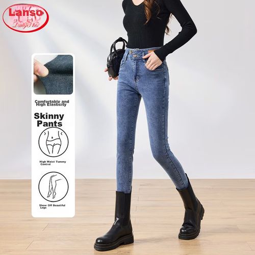 Jeans cintura alta skinny azul para mujer