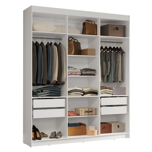 Ropero Closet Madesa Venus Con 4 Cajones 180cm Blanco 10