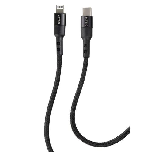 Cable acteck linx plus cl420 usb c a lightning 1 metro negro ac-934862
