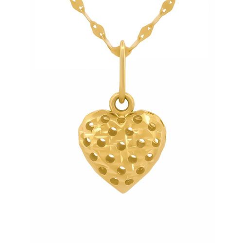 Cadena gargantilla corazón puntos 0.8 cm oro solido 14k