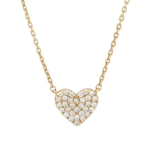 Gargantilla corazón diamantes oro sólido 14k