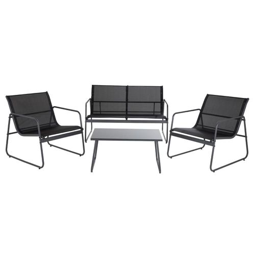 Sala exterior juego para jardín exterior silver textilene