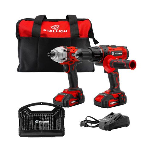 Rotomartillo y Atornillador de Impacto Stallion STKTAI20 20V Inalámbrico 2 Baterías