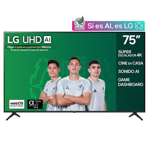Pantalla 75 pulgadas LG UHD AI UA75 4K SMART TV 2025 75UA7500PSA