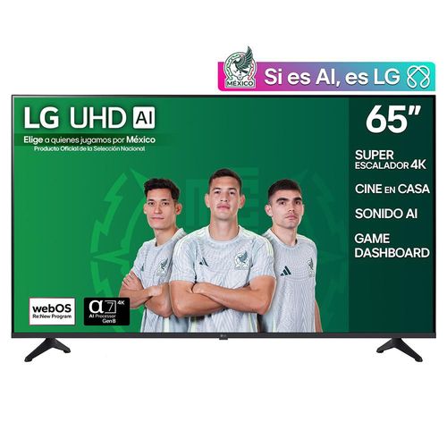 Pantalla 65 pulgadas LG UHD AI UA75 4K SMART TV 2025 65UA7300PSB