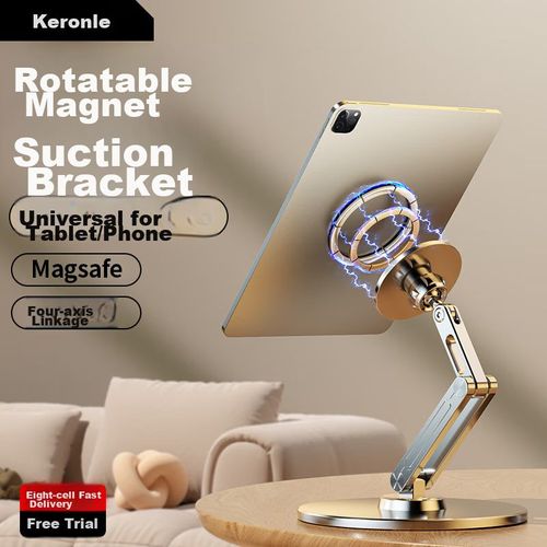 Soporte para tablet y celular plegable giratorio 360° de metal ajustable