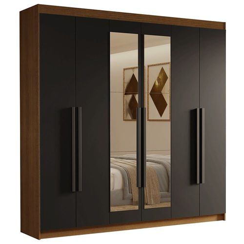 Ropero Closet Madesa Venus 6 Puertas 180cm Marrón/Negro1