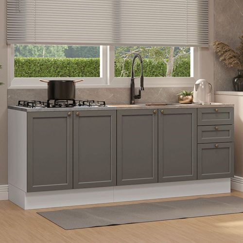 Kit 2 Muebles De Cocina Madesa Vik 200cm Sin Lavadero BG