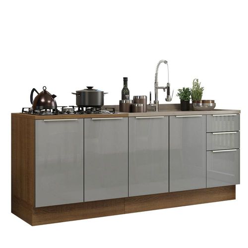 Madesa Kit 2 Balcones Cocina Sin Encimera Lux Marrón/Gris