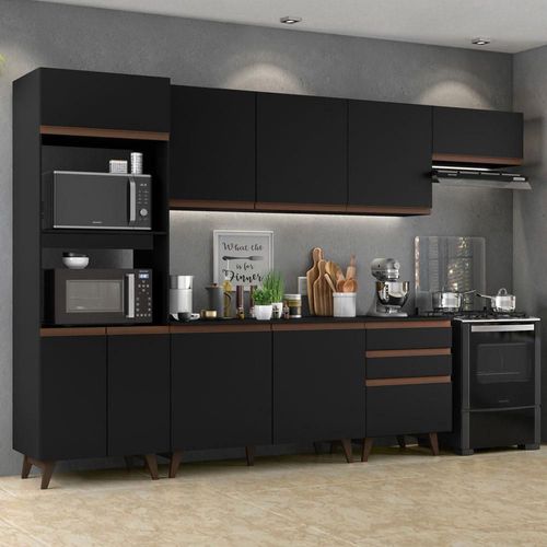 Cocina Integral Completa Modular Madesa Reims 320cm Negro 04