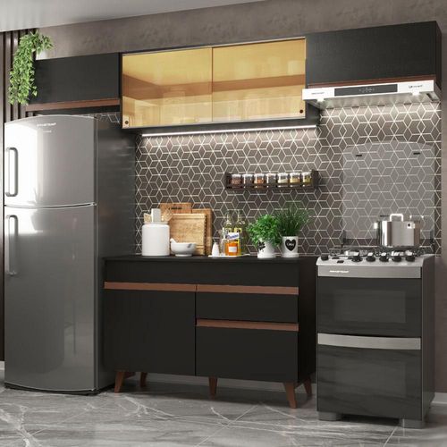 Cocina Integral Completa Modular Madesa Reims 260cm Negro 08