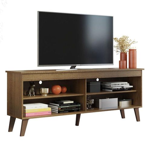 Mueble Mesa Para Tv Rack Madesa 4 Espacios Hasta 55 Marrón 2