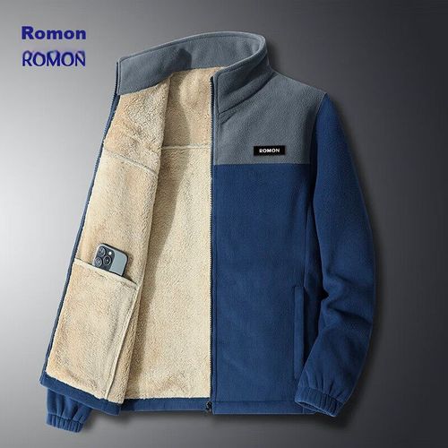 Chamarra ROMON Azul de forro polar para hombre