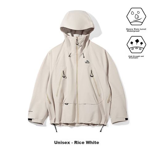 Chamarra Hard Shell Pelliot Blanca impermeable Unisex