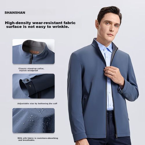 Chamarra Azul ligera entallada para hombre