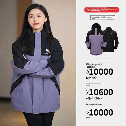 Chamarra CAMEL Morado y negro para mujer