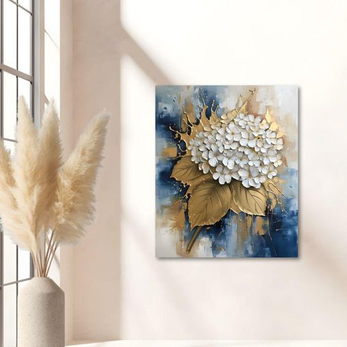 Cuadro Decorativo Botánica 90x122cm Petálos Dorados