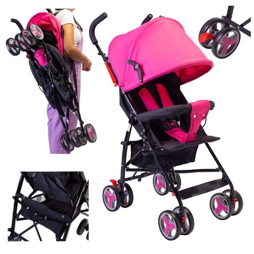 Carriola De Bastón Reclinable Starkids Andrómeda Plegable Rosa